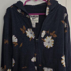 OshKosh B'gosh floral hooded sweatshirt size 10
